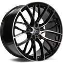 18x8" Carbonado Shine Alloy Wheels 5x120 ET30 Black Front Polished — Per Wheel