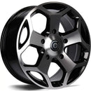 18x8" Carbonado Giant Alloy Wheels 5x160 ET50 Black Front Polished — Per Wheel