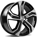 19x8" Carbonado Strike Alloy Wheels 5x108 ET45 Black Front Polished — Per Wheel