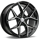 19x8.5" seventy9 SCF-B [Flow Formed] Alloy Wheels 5x112 ET35 Black Front Polished — Per Wheel