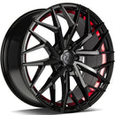 19x8.5" seventy9 SV-C Alloy Wheels 5x112 ET45 BGRIL- Black Glossy Red Inner Lip — Per Wheel