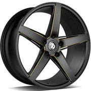 19x9.5" seventy9 SV-N Alloy Wheels 5x112 ET38 Black Matt Milled Gold — Per Wheel
