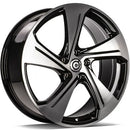 19x8" Carbonado Aqua Alloy Wheels 5x112 ET45 Black Front Polished — Per Wheel