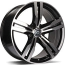 19x8.5" Carbonado Bastion Alloy Wheels 5x112 ET25 Black Front Polished — Per Wheel