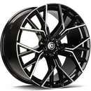 19x9" Carbonado Fast Alloy Wheels 5x112 ET35 Black Front Polished — Per Wheel