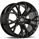 19x8" Carbonado Fast Alloy Wheels 5x112 ET25 Gloss Black — Per Wheel
