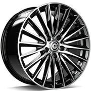 19x9" Carbonado Prestige Alloy Wheels 5x112 ET45 Black Front Polished — Per Wheel