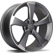 19x8.5" Carbonado Twister Alloy Wheels 5x112 ET30 Matt Anthracite Front Polished — Per Wheel