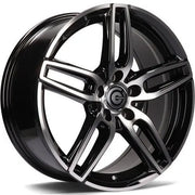 19x8" Carbonado Way Alloy Wheels 5x112 ET45 Black Front Polished — Per Wheel