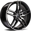 19x9" Carbonado Way Alloy Wheels 5x112 ET45 Black Front Polished — Per Wheel