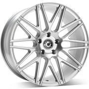 19x9.5" Wrath Wheels WF-3 [Flow Formed] Alloy Wheels 5x112 ET42 Black Silver — Per Wheel