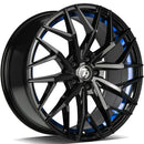 19x8.5" seventy9 SV-C Alloy Wheels 5x114,3 ET40 Black Glossy Blue Inner Lip — Per Wheel