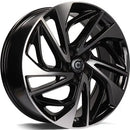 19x7.5" Carbonado Atlantic Alloy Wheels 5x114,3 ET51 Black Front Polished — Per Wheel