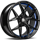 19x8.5" seventy9 SCF-B [Flow Formed] Alloy Wheels 5x120 ET30 Black Glossy Blue Inner Lip — Per Wheel