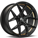 19x9.5" seventy9 SCF-B [Flow Formed] Alloy Wheels 5x120 ET35 Black Matt Gold Inner Lip — Per Wheel