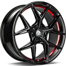 19x9.5" seventy9 SCF-B [Flow Formed] Alloy Wheels 5x120 ET35 BGRIL- Black Glossy Red Inner Lip — Per Wheel