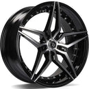 19x9.5" seventy9 SV-AR Alloy Wheels 5x120 ET35 Black Front Polished — Per Wheel