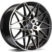 19x8.5" Carbonado Crazy Alloy Wheels 5x120 ET35 Black Front Polished — Per Wheel