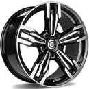 19x8.5" Carbonado Dynamite Alloy Wheels 5x120 ET33 Black Front Polished — Per Wheel