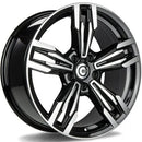19x9.5" Carbonado Dynamite Alloy Wheels 5x120 ET38 Black Front Polished — Per Wheel