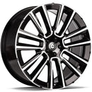 20x9" Carbonado Knockout Alloy Wheels 5x108 ET38 Black Front Polished — Per Wheel