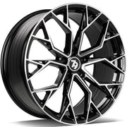 20x9" seventy9 SCF-H [Flow Formed] Alloy Wheels 5x112 ET30 Black Front Polished — Per Wheel