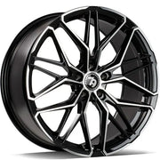 20x9" seventy9 SCF-J [Flow Formed] Alloy Wheels 5x112 ET30 Black Front Polished — Per Wheel