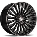 20x8.5" Carbonado Action Alloy Wheels 5x112 ET30 Black Gloss Lip Polished — Per Wheel