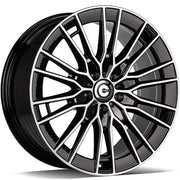 20x9.5" Carbonado Brawl Alloy Wheels 5x112 ET45 Black Front Polished — Per Wheel