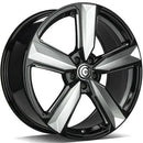 20x8.5" Carbonado Blast Alloy Wheels 5x112 ET30 Black front polished edges polished — Per Wheel