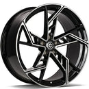 20x9" Carbonado Evil Alloy Wheels 5x112 ET30 Black Front Polished — Per Wheel
