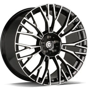 20x9" Carbonado Fame Alloy Wheels 5x112 ET30 Black Front Polished — Per Wheel