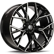 20x9.5" Carbonado Fast Alloy Wheels 5x112 ET35 Black Front Polished — Per Wheel