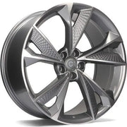 20x9" Carbonado Luxury Alloy Wheels 5x112 ET30 Anthracite Front Polished — Per Wheel