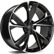 20x9" Carbonado Luxury Alloy Wheels 5x112 ET30 Black Front Polished — Per Wheel