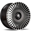 21x11" Carbonado Hurricane Alloy Wheels 5x112 ET47 Black Front Polished — Per Wheel
