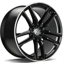21x11" Carbonado Invention Alloy Wheels 5x112 ET49 Black Gloss Lip Polished — Per Wheel