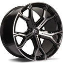 21x10.5" Carbonado Ring Alloy Wheels 5x112 ET43 Black Front Polished — Per Wheel