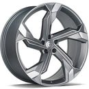 21x9.5" Carbonado Superstar Alloy Wheels 5x112 ET25 Matt Anthracite Front Polished — Per Wheel