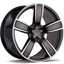 21x11" Carbonado Lavish Alloy Wheels 5x130 ET58 Black Front Polished