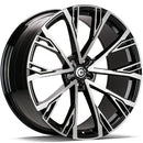 22x9.5" Carbonado Star Alloy Wheels 5x112 ET25 Black Front Polished — Per Wheel