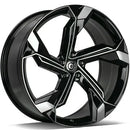 22x10" Carbonado Superstar Alloy Wheels 5x112 ET20 Black Front Polished — Per Wheel