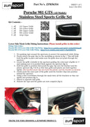 Porsche Cayman/Boxster 981 GTS - Outer Grille Set - Black finish (2014 to 2016)