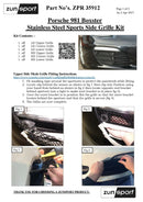 Porsche Boxster 981 - Front Grille Set (With Parking Sensors) - Silver finish (2012 to 2016)