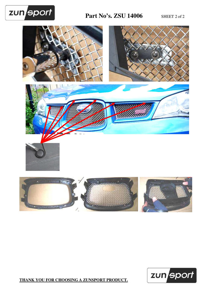 Subaru Impreza Hawkeye - Full Grille Set - Silver finish (2006 to 2007)