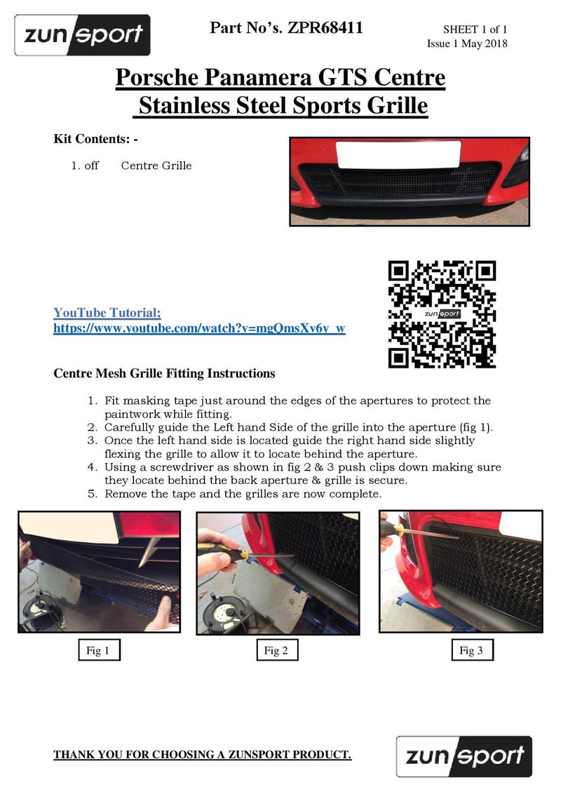 Porsche Panamera GTS - Front Grille Set - Silver Finish (2011 - 2013)