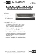 Renault Trafic - Lower Grille - Silver finish (2006 - 2014)