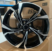18x8" Audi Alba S Line Style alloy wheel in black machined, 5x112 - front face