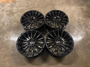 18x8" Ford Focus RS MK2 Style alloy wheel in gloss black, 5x108 - front face