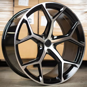 19" RS6F C8 Style Alloy Wheels - Gloss Black & Polished | OMI Wheels